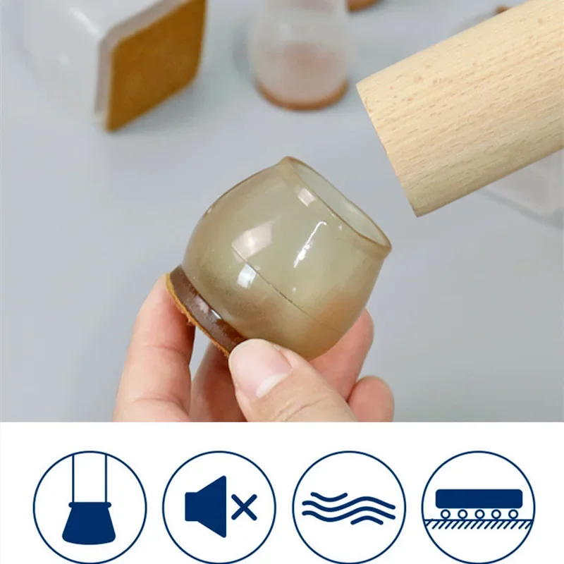 واقيات أرجل الكرسي وسادات من اللباد المستدير ، وأغطية من السيليكون الصلب للأرضيات ، وأغطية أرجل الأثاث ، وأغطية مانعة للإنزلاق ، وتقليل الضوضاء ، و 16 #2