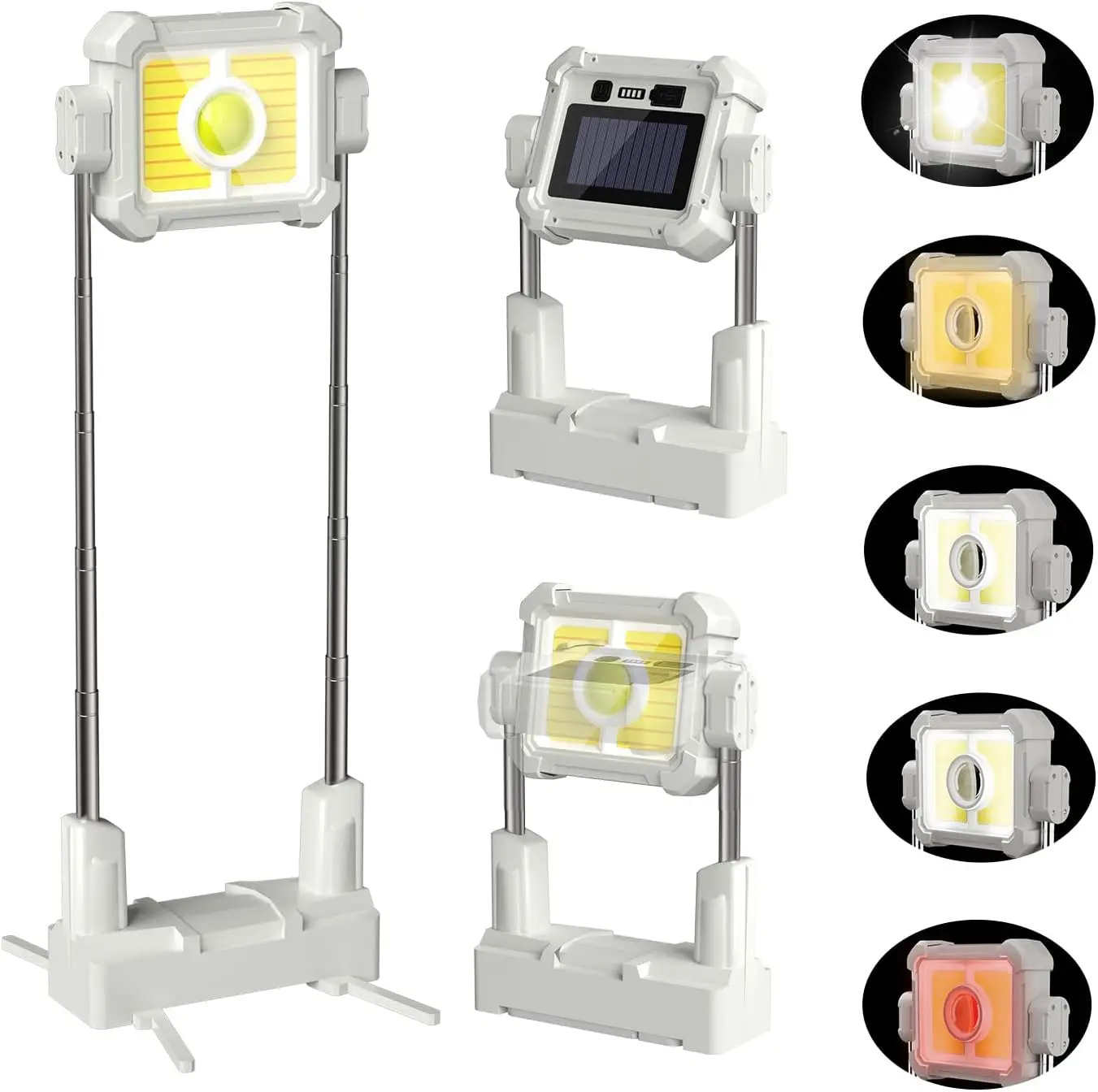 

Перезаряжаемый солнечный светодиодный рабочий фонарь, 10000 люмен, водонепроницаемый, регулируемый, с подставкой, 5 режимов для наружного внутреннего гаража для кемпинга