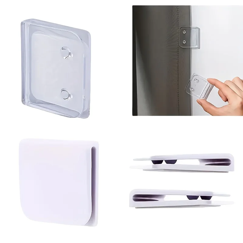 6Pcs Clear Plastic Curtain Clips, Multifunctional No Electricity Needed, No Drill Window Decor for Bathroom Kitchen