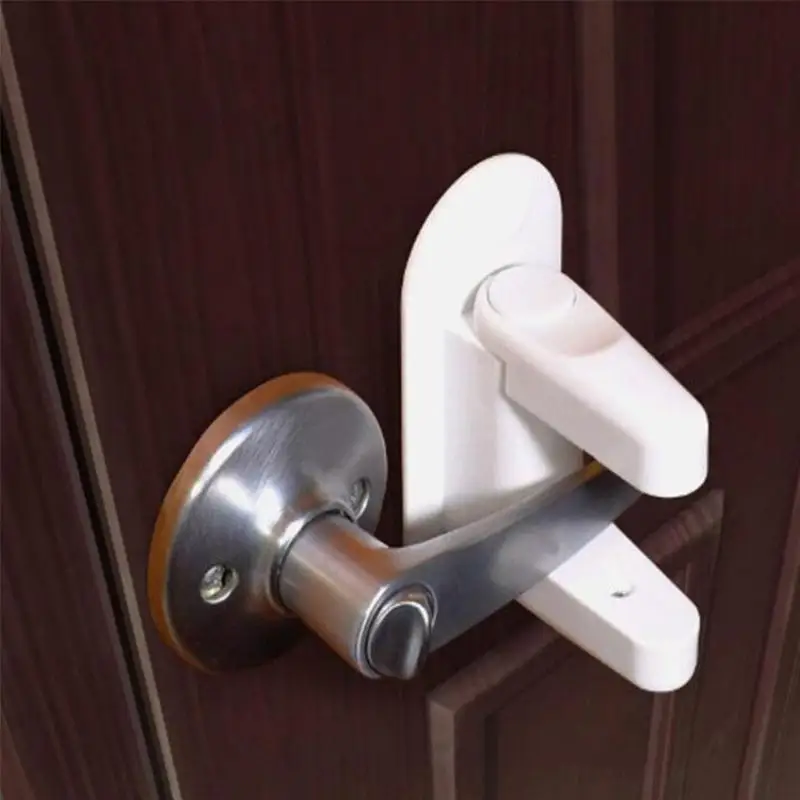 Baby Safety Door Lever Lock Child Proof Anti‑Rotation No Drill Adhesive Security Latch Universal Kids Home Door Handle Protector