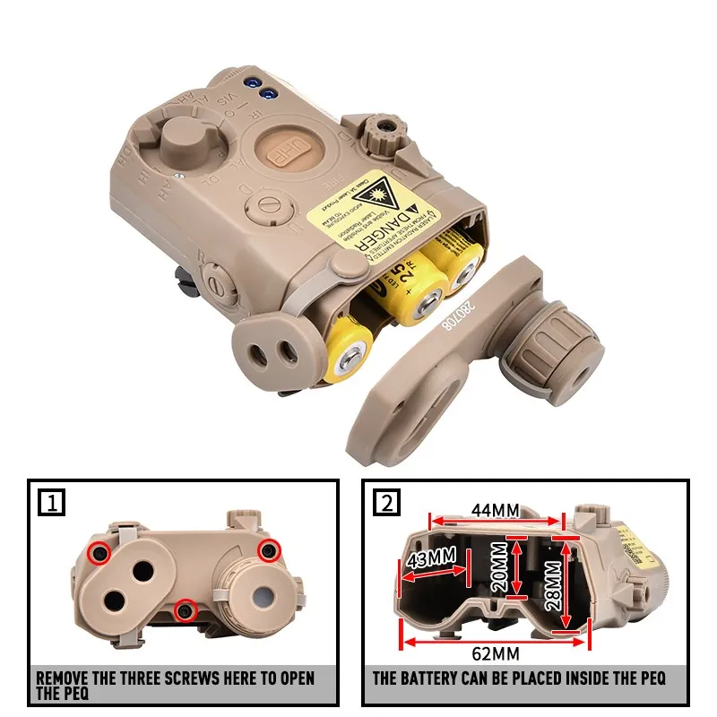 Wadsn New PEQ-15 PEQ15 UHP Dummy Nylon Plastic Toy Battery Box No IR Laser No Light Can Be Modified Decorative Accessories Case