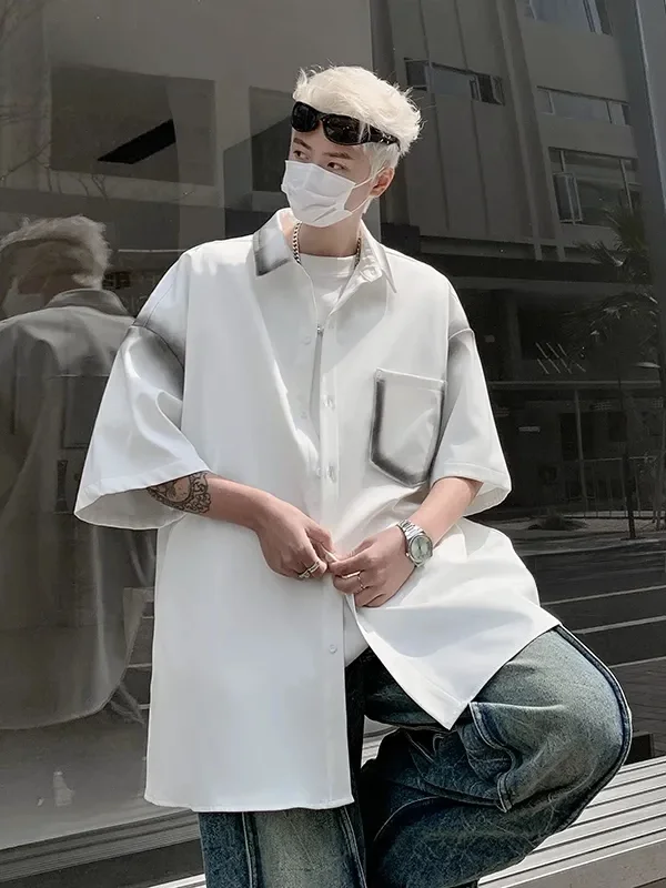 

Мужской повседневный летний топ большого размера irt 300 Pou American Sle ort Sve свободного кроя, модный брендовый повседневный летний топ для подростков