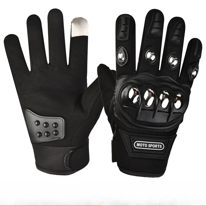 AliExpress NONE Motorcycle anti fall stainless steel hard shell half finger riding gloves for men's mountain bike riding equipment gloves