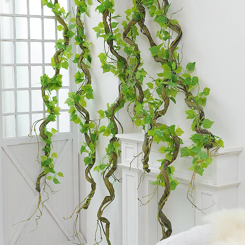 

300cm Large Artificial Plant Vine Wall Hanging Window Decor Realistic Fake Dry Tree Branch Rattan Home Wedding Party Wall Decor