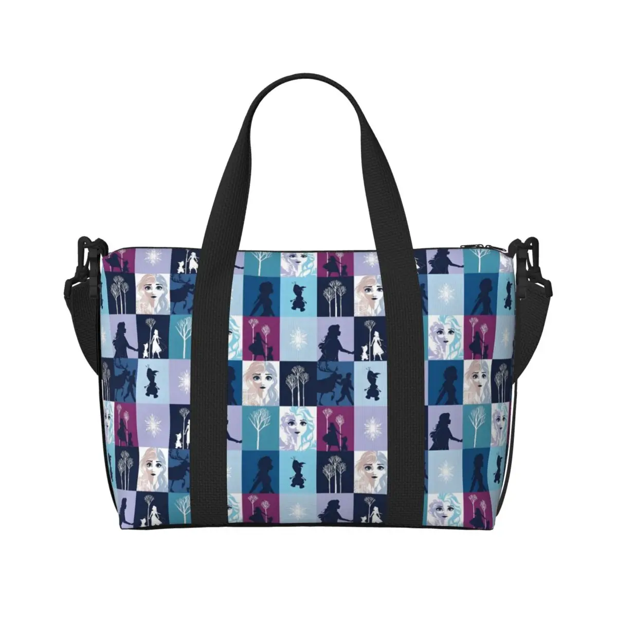 

Пляжная большая сумка на заказ «Холодное сердце» для женщин, анимированный музыкальный фэнтезийный фильм, большое отделение, спортивные пляжные дорожные сумки