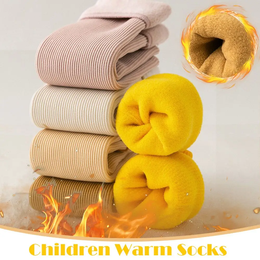 2 Pairs Seamless Free Size Snow Boots Thicken Children Velvet Sleeping Warm Hosiery Snow Socks Home Floor Socks