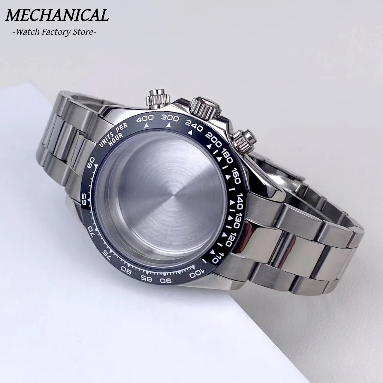 39 mm VK63 Uhrengehäuse mit Keramiklünette und Saphirglas, Edelstahl, Herrenuhr-Zubehör für VK63 Quarzwerk – Detail 6