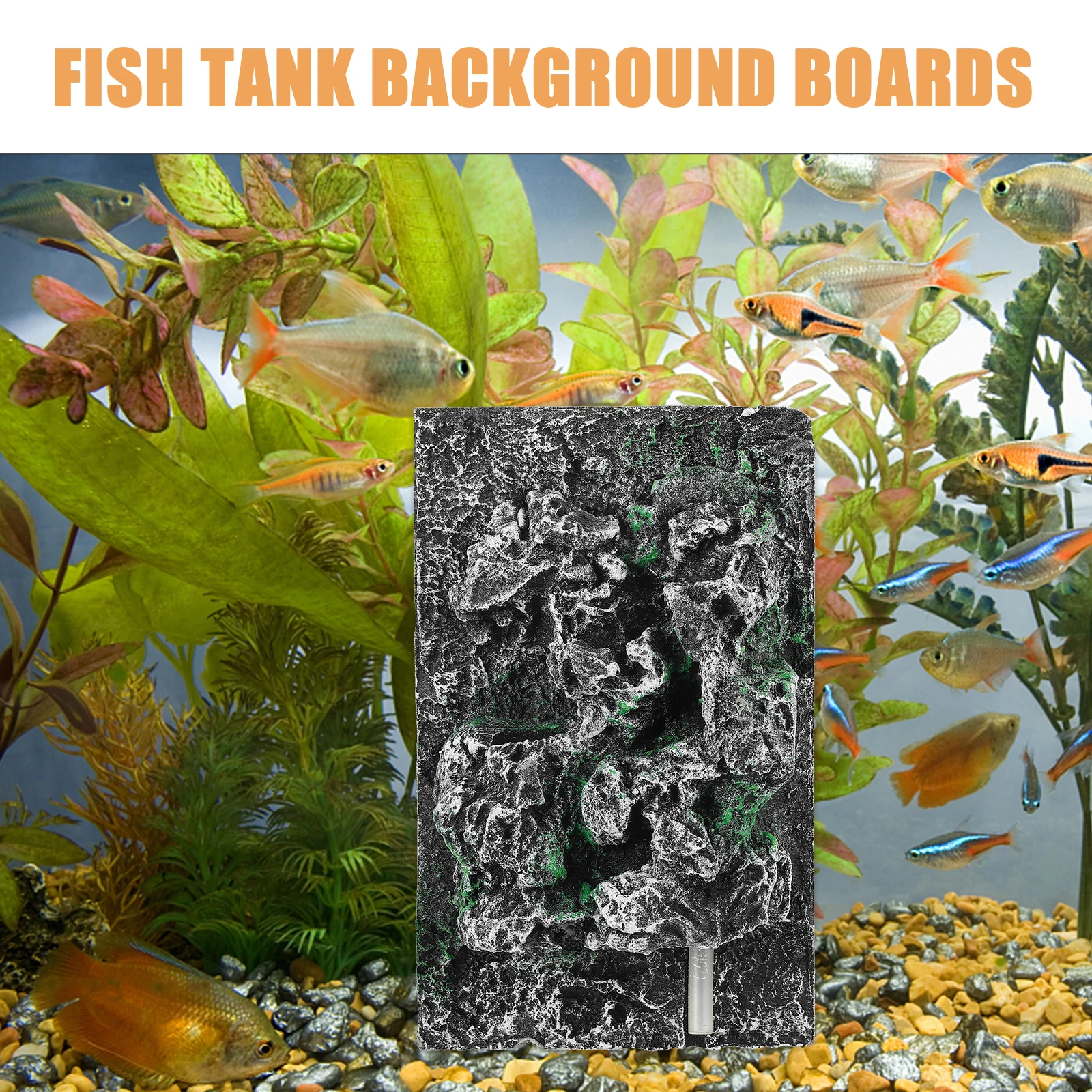 

Attractive 3D Fish Tank Background Board Realistic Reptile Habitat Decorations Aquarium Backdrops