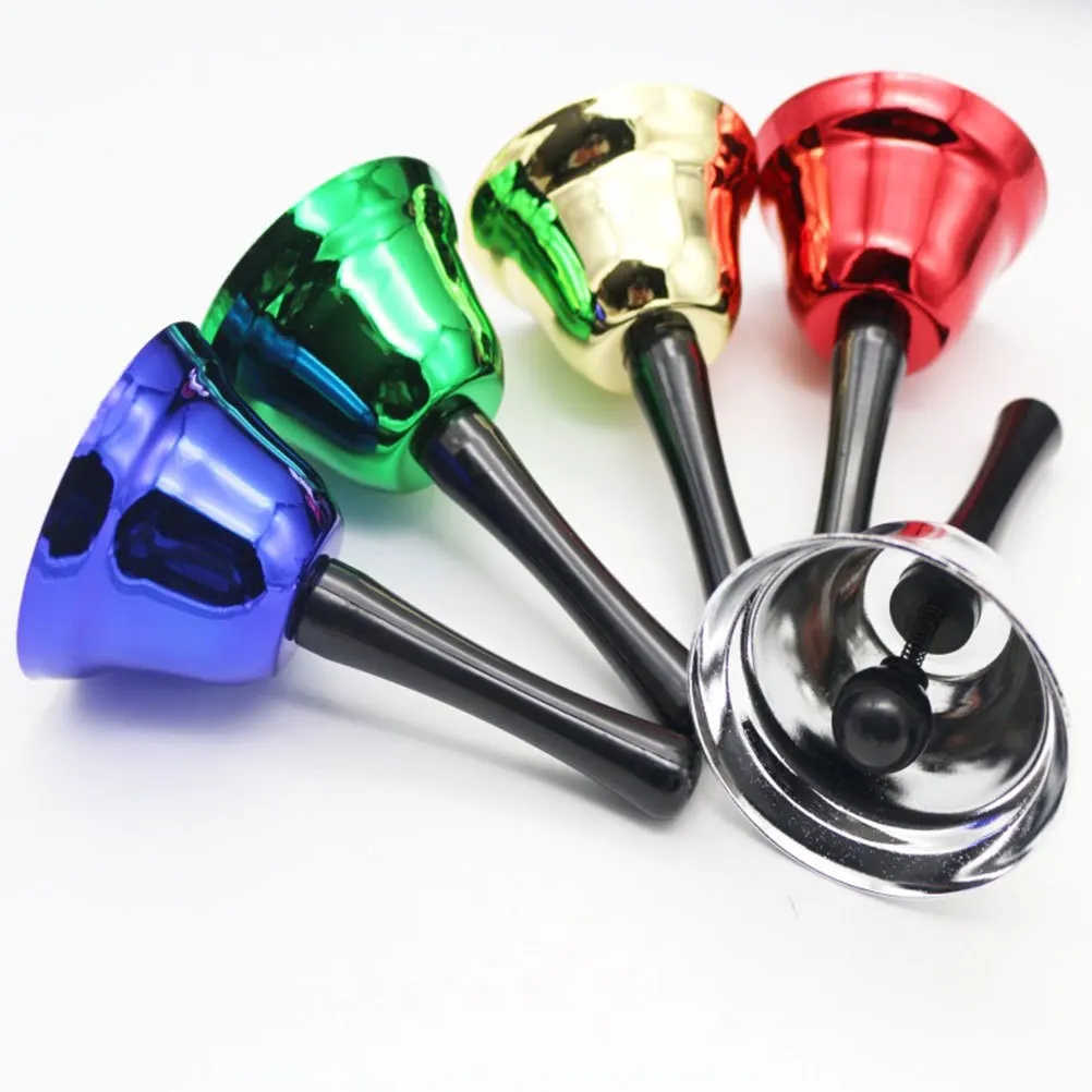 

1pc Hand Portable Metal Bell Durable Light Sturdy Easy Grip Handle Hotel Christmas Party Gift Children Handbell