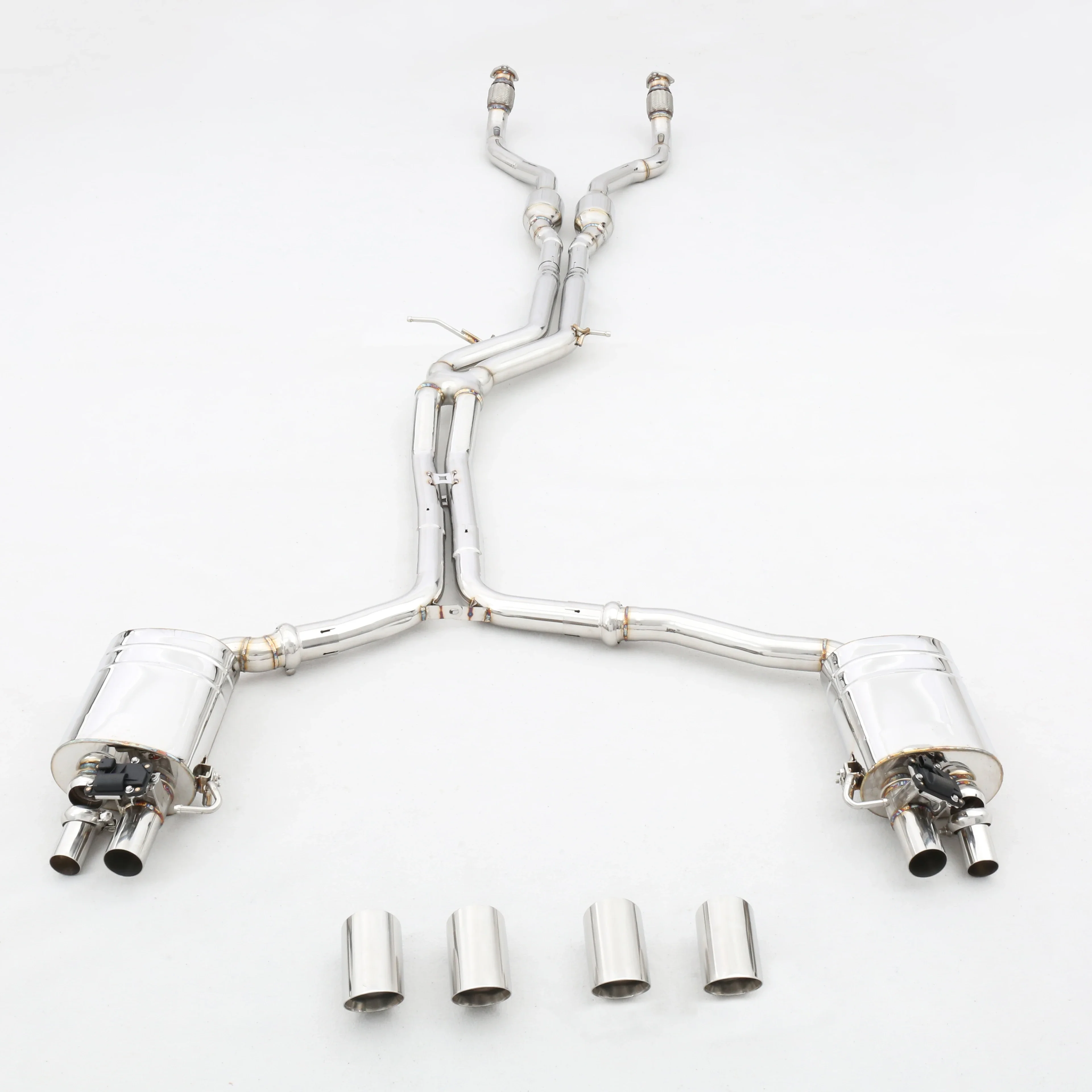 Exhaust Front Pipe+ Exhaust Catback Exhaust Pipe For S5 B8 3.0T Electronic Muffler System For Audi S5 B8 3.0T Car Upgrade