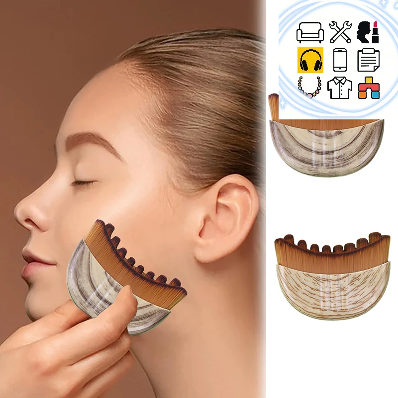 Spazzola Facciale Portatile per Drenaggio Linfatico, Multifunzione per Ridurre il Gonfiore del Mento, Strumento per Modellare il Viso