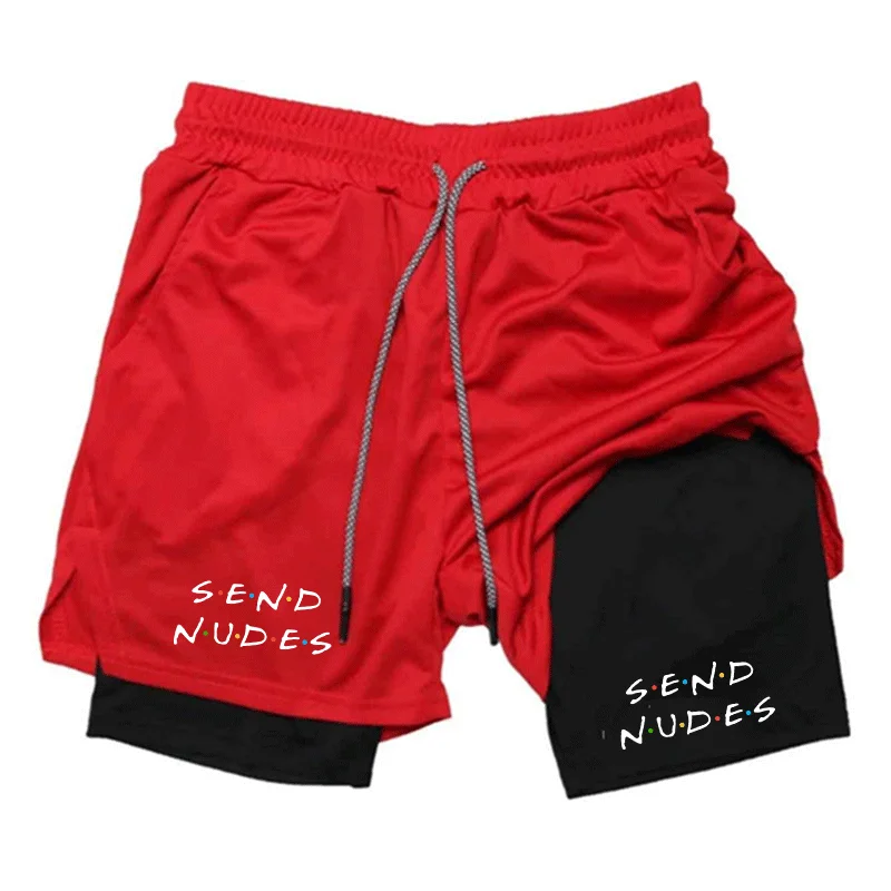 

Men's Double-Layer Casual Sports Pants Breathable Running Training Shorts Comfortable Exercise Physical