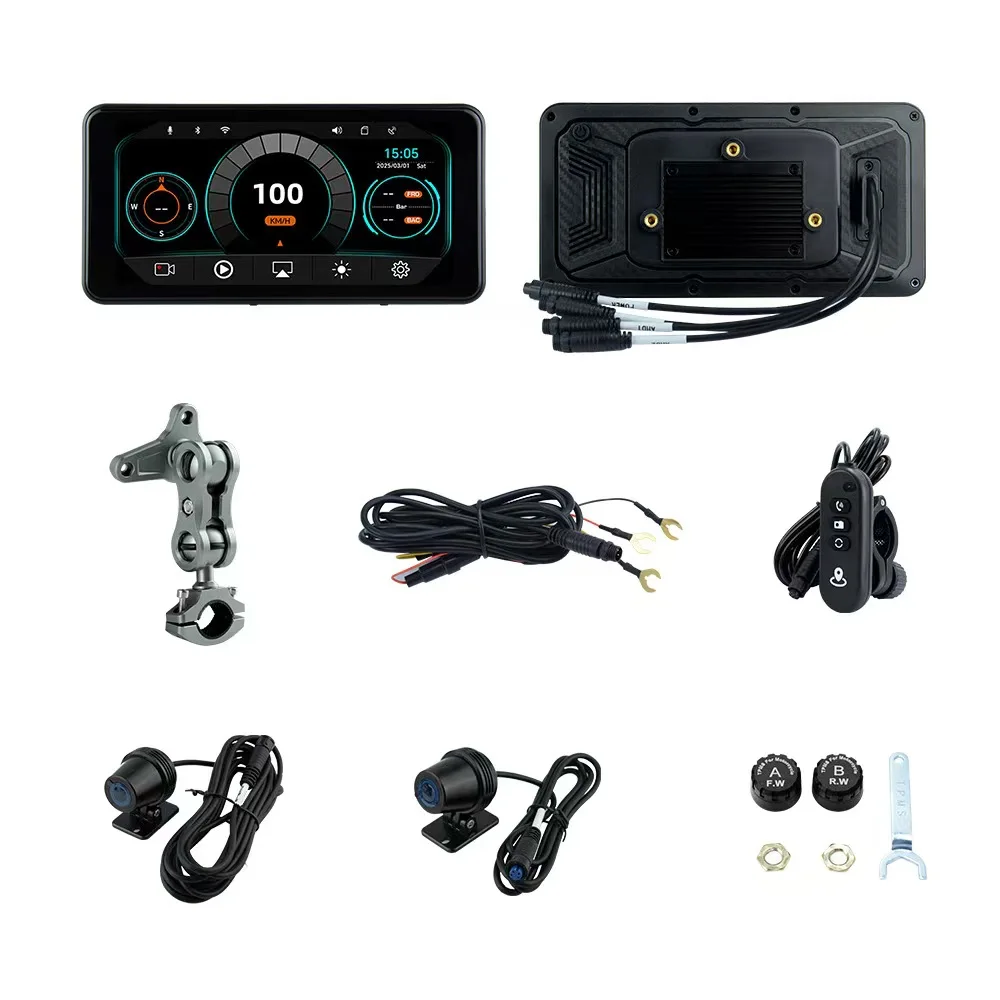 IP67 EKIY lINUX 6.25 Inch Motorcycle GPS WiFi MOTO Navigation Waterproof Apple Android Auto Carplay Display Screen With DVR/TPMS