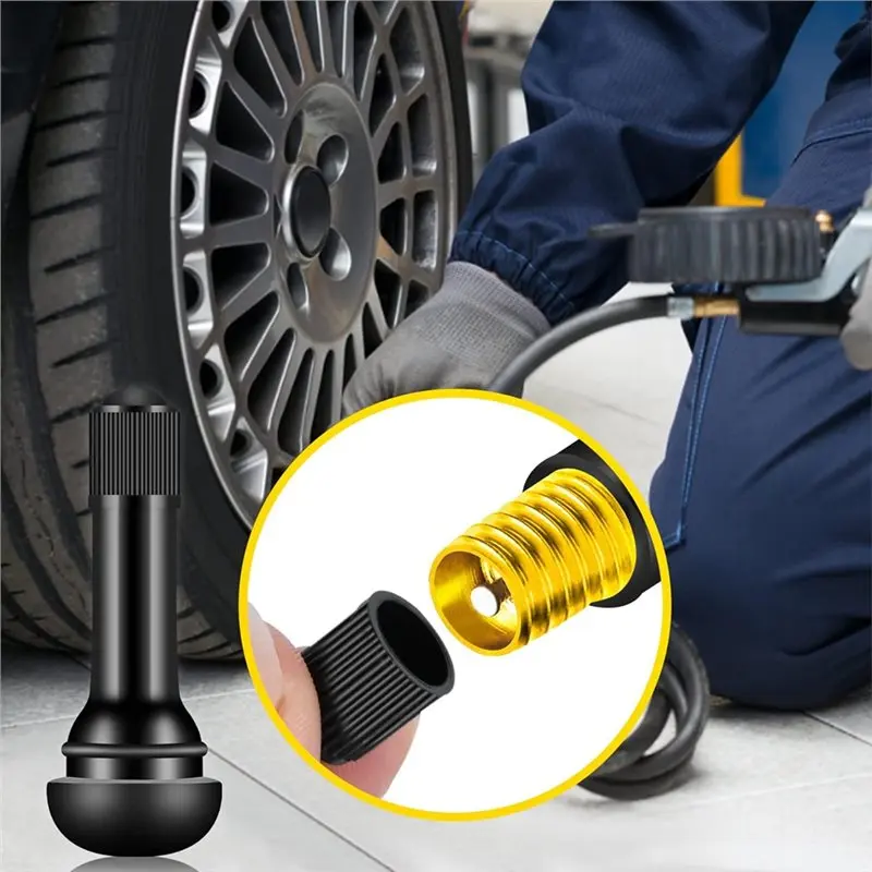 100 Pieces Tubeless Tire Valve Stems TR412 TR413 TR414 Rubber Snap-In Valves Suit For 0.453 Inch Rim