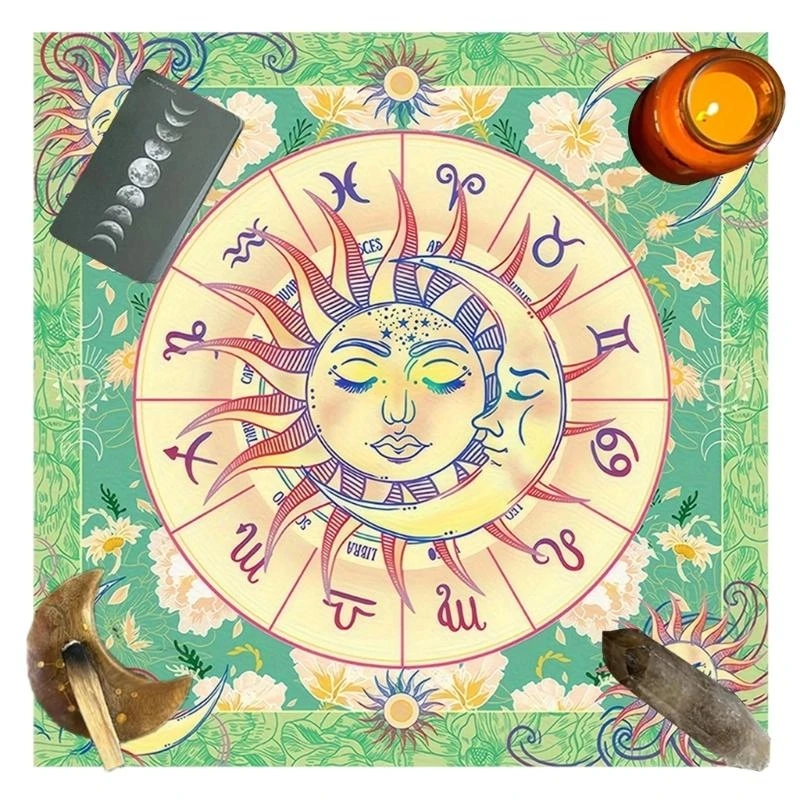 31BE Square Altar Board Game Cards Pad Table Cloth Metaphysical Board Game Mat