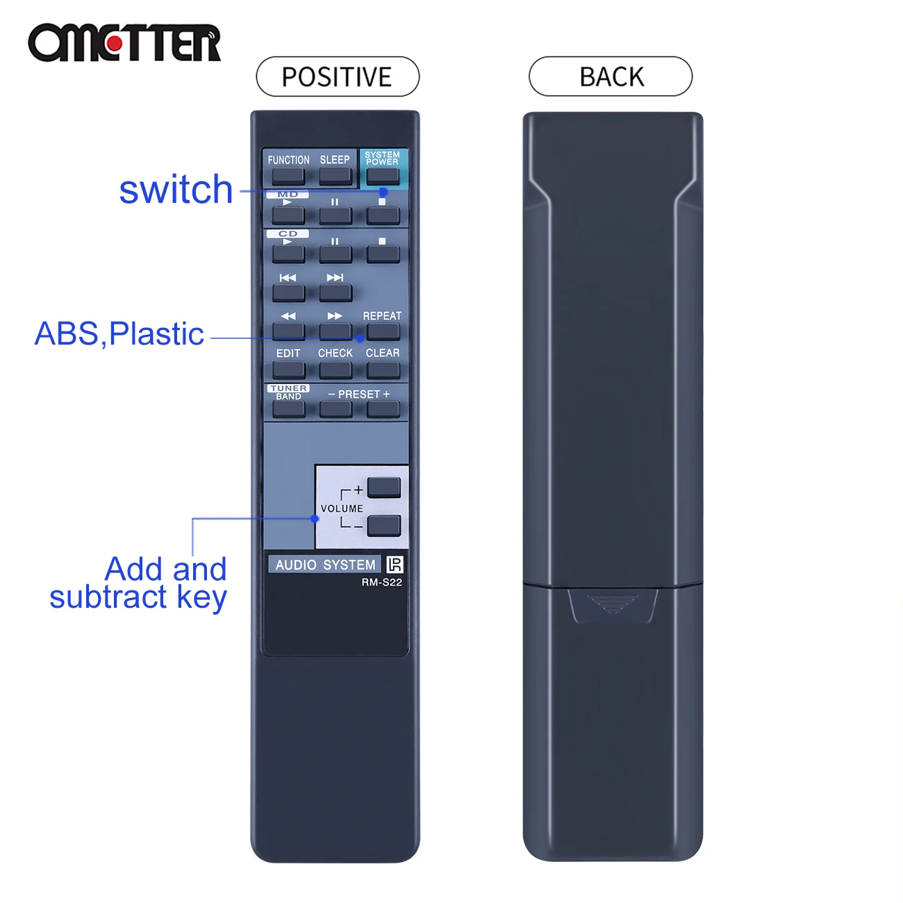 RM-S22 Fit for Sony Audio System/Compact Disc Deck Receiver HCD-H501 Remote Control