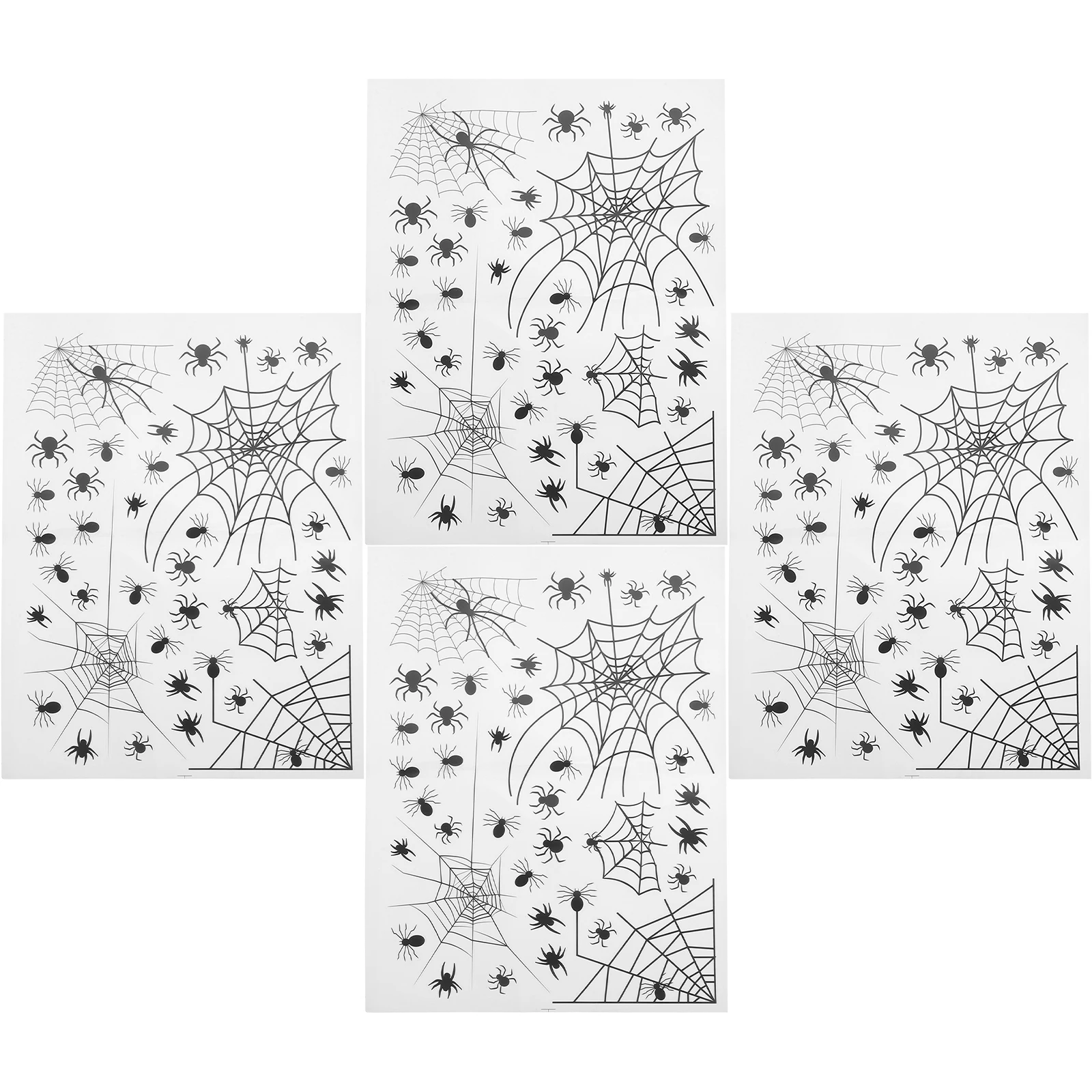 

4pcs Spider Web Wall Stickers PVC Halloween Decorations Window Decals Clings Ghost Stickers Room Accessories Glass Walls