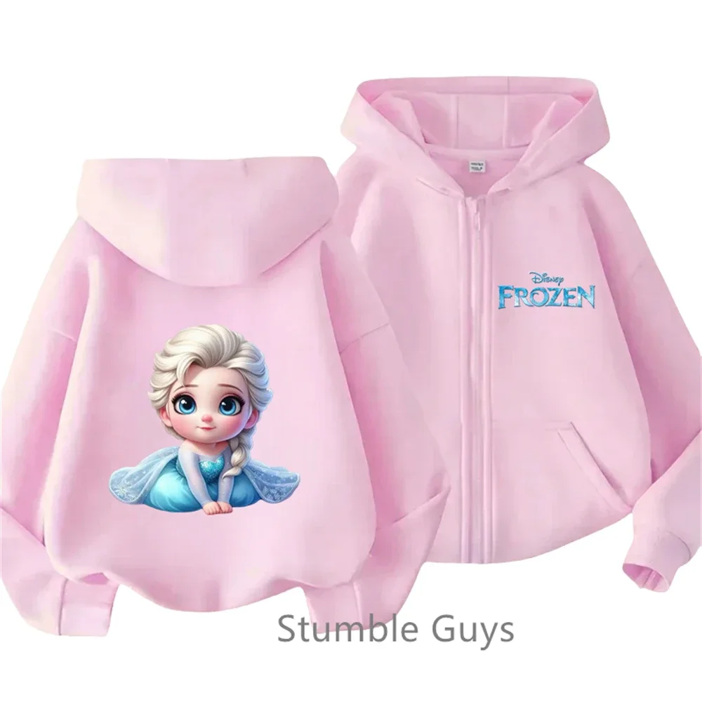 Frozen Elsa Zipper Hoodies Boys Clothes Girls Casual Teen Long Sleeves Anime Fashion Kids Sweatshirt Cartoon Pokemoned Clothing