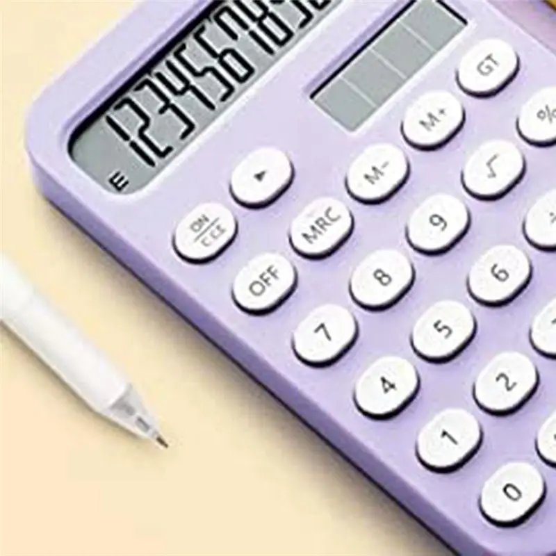 

Clinch 2 шт. настольный калькулятор базовый калькулятор 12-значные карманные калькуляторы настольный с ЖК-дисплеем для офиса и школы розовый