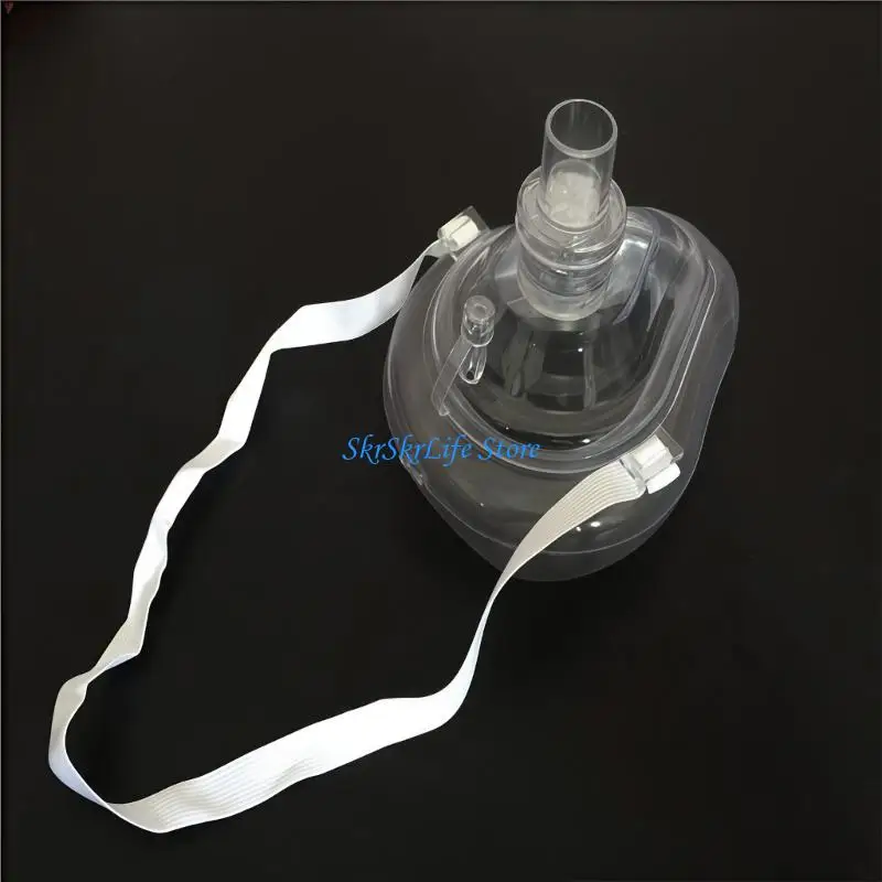 E65E PVC Reusable CPR Breathing Mask for Emergency Rescuing Adults Children with Oxygen Valves Transparent Mask