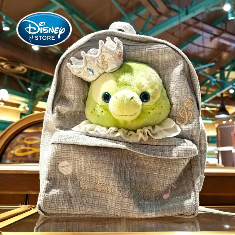 

Плюшевый рюкзак Disney Olu Mel с короной, серый, с изображением морской черепахи, школьная сумка для детей и взрослых, эксклюзивно для Шанхайского Диснейленда