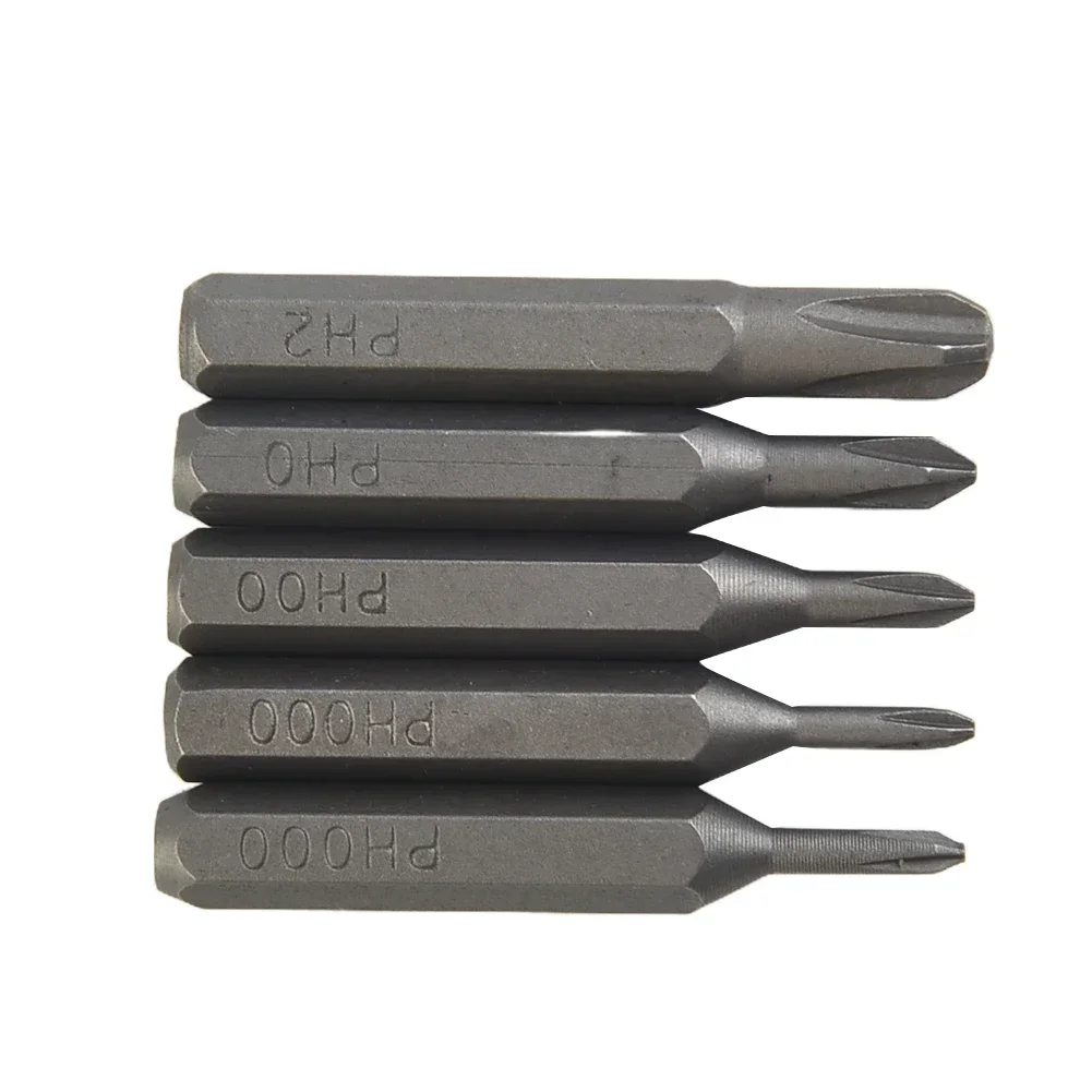 5pcs Cross Screwdriver Bit Set Magnetic Bits PH0000 PH000 PH00 PH0 PH1 PH2 4mm Hex Shank Screwdriver Nutdrivers Hand Tools