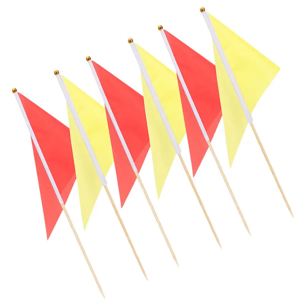 6Pcs Bright Triangular Lawn Flags Heavy Duty Marking Flags for Garden Yard Construction Site Awning Tent Storm Band Guidance