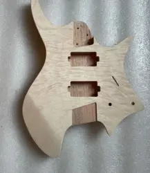 Unfinished Headless Guitar Body Unfinished Mahogany Flame Maple Veneer Top for Custom 6 String Electric Guitarra Real Photos