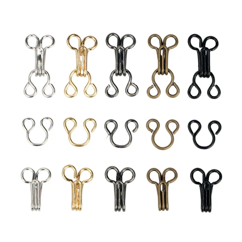 100 Sets Invisible Sewing Hook & Eye Closure for Clothing Bra Jacket Hooks Replacement Sewing Craft Buckle Garment Accessories