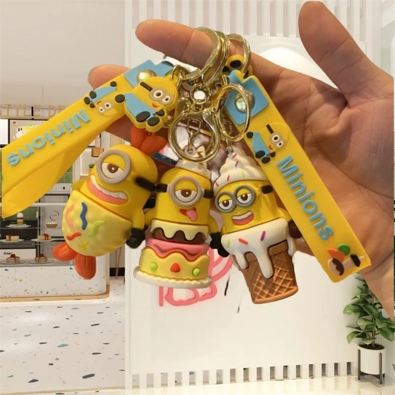 

Minions Creative Cartoon Toy Keychain Cute Key for Car Decoration Fashion for Girls Backpack Bag Ornament Gift