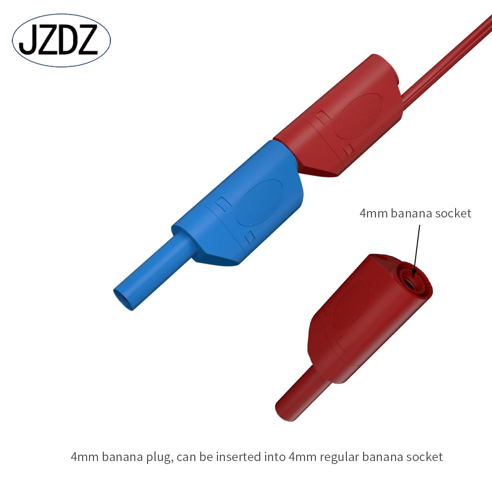 Imagem -05 - Jzdz-multímetro Test Leads mm Banana Plug Empilhável Linha de Cabos Totalmente Isolados Jump Wire Ferramentas de Teste Elétrico 70016 Pcs