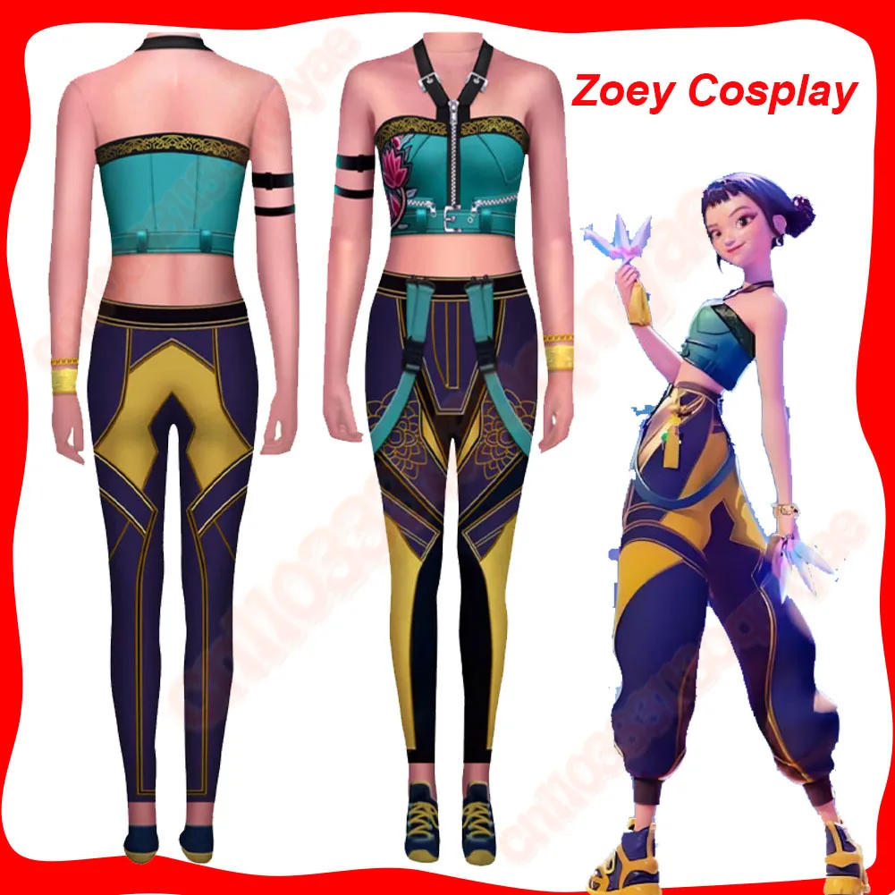 

Demon 2025 Cartoon Hunters of KPop Cosplay Zoey Jumpsuit Costume Women Girls Stage Bodysuit Halloween Carnival Party Outfits