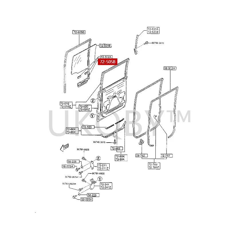 G03072520A G03072520B Suitable for Haima 3 Fumeilai Pulima Rear window glass lifter bracket guide rail