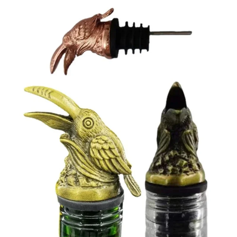 Exquisite Biomimetic Toucan Head Wine Pourer Zinc Alloy Bar Tool  Bottle Handicraft Universal Wine Mouth Festival Gift