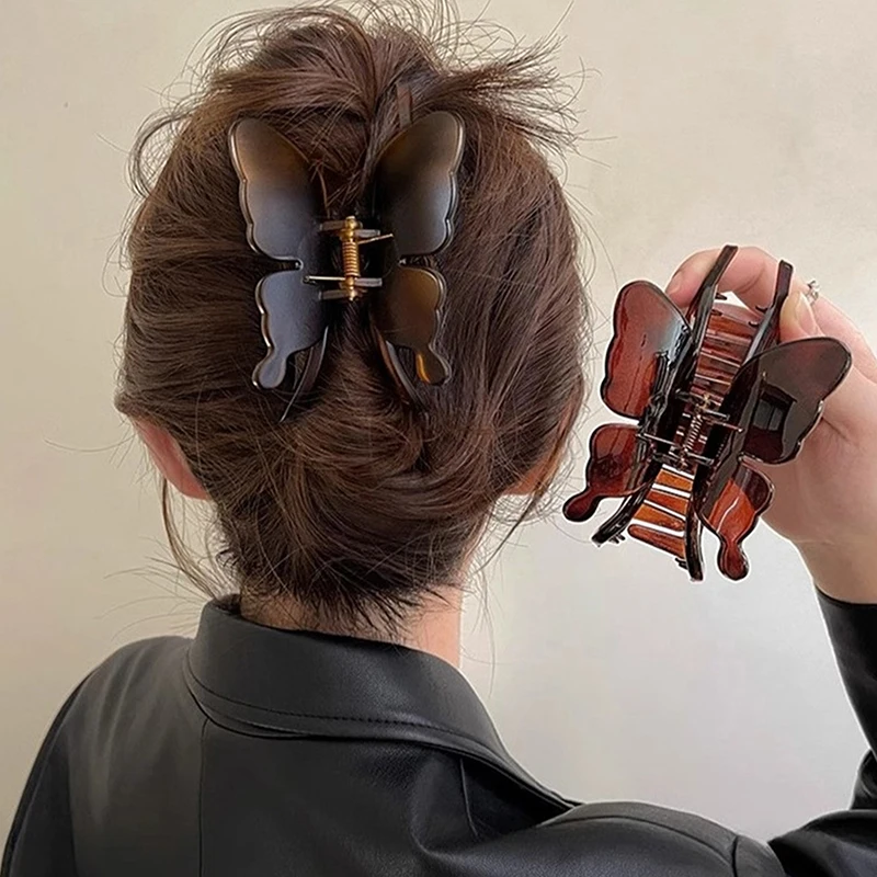 Moda a forma di farfalla artiglio per capelli donna coda di cavallo Clip di squalo temperamento elegante fermaglio per capelli semplici accessori per capelli All-match