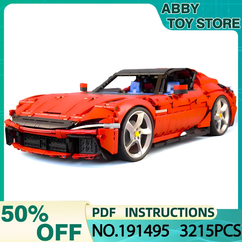 

New MOC-191495 High-Tech F40 SP3 Super Sports Car Hypercar Model Building Blocks Puzzle Children Toys Birthday Gifts