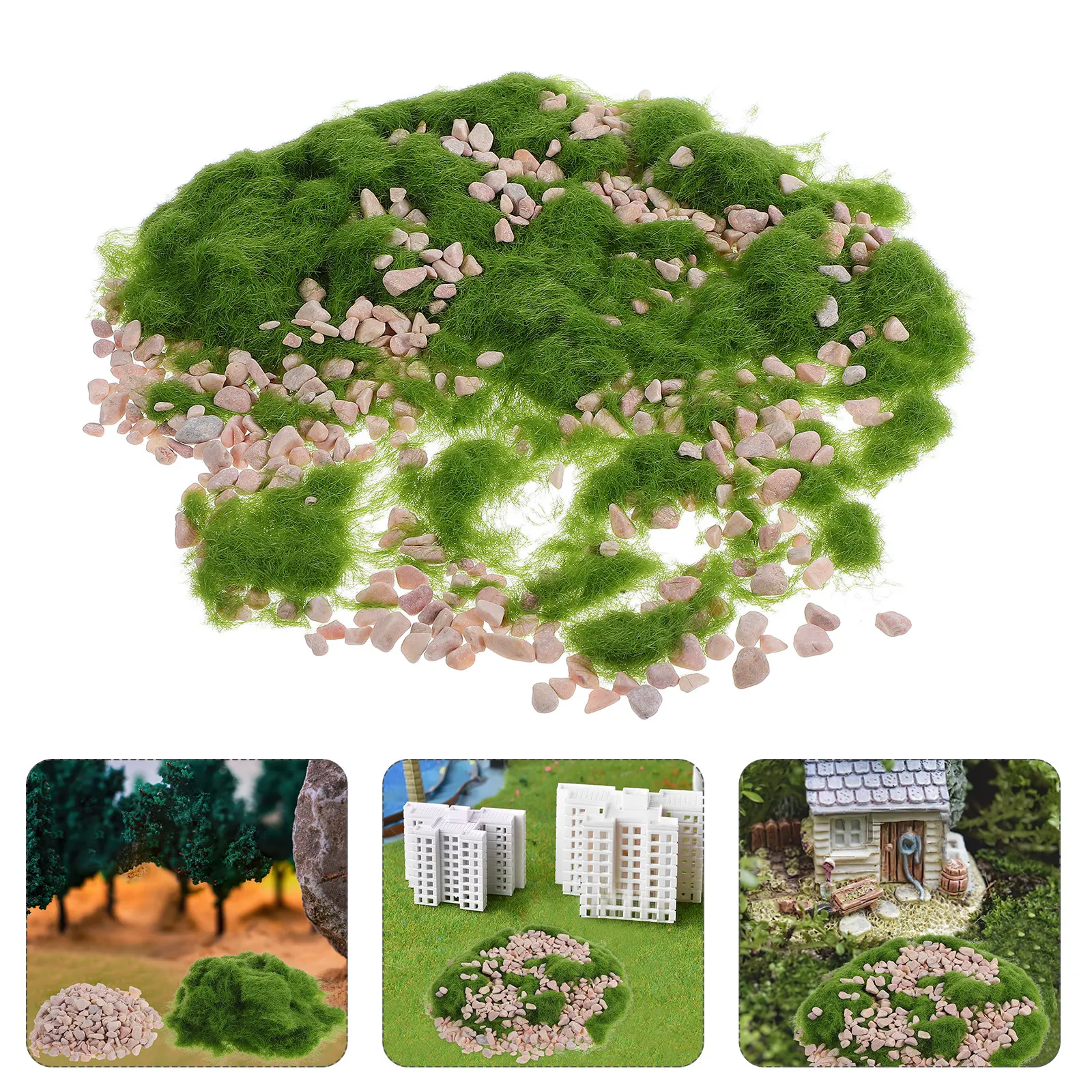 1Set Fake Moss Grass Powder Stone DIY Railway Train Landscape Diorama Scenery Realistic Artificial Grass Turf Artificial Moss