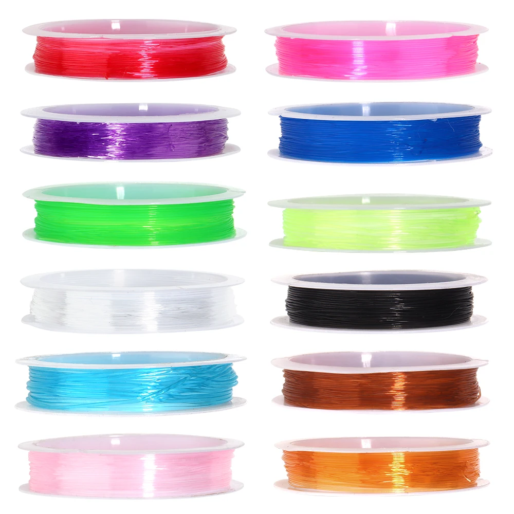 0.4-1.2mm Transparent Colorful Strong Stretch Crystal Elastic Beading Rope Thread String for DIY Jewelry Making Beading Bracelet