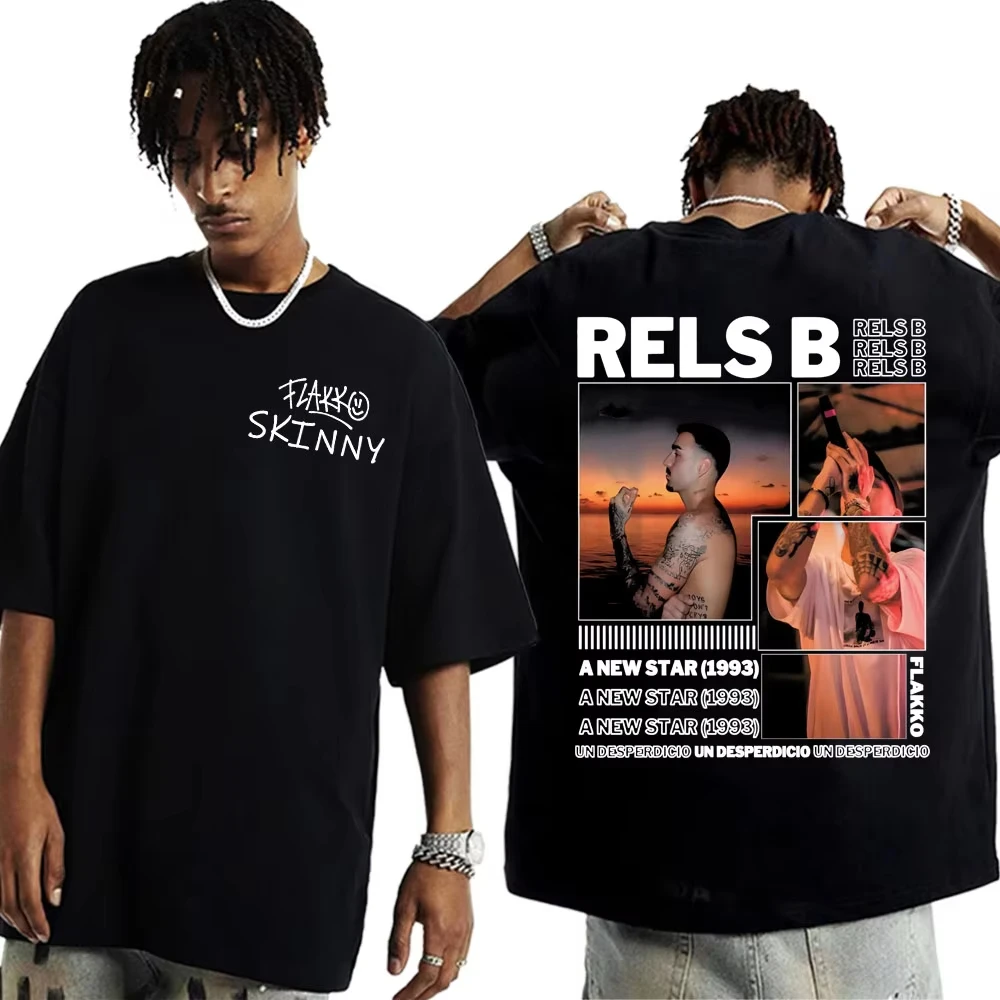 

Rels B Skinny Flakk Album 2025 Tour T-shirts Men Women Gothic Hip Hop Punk Streetwear T Shirt Casual Cotton Short Sleeve T-shirt