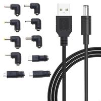 J1HC USB to DC5V Charging Cable DC5V Power Cable 5525 1735 4017 10pcs Adapters Plugs