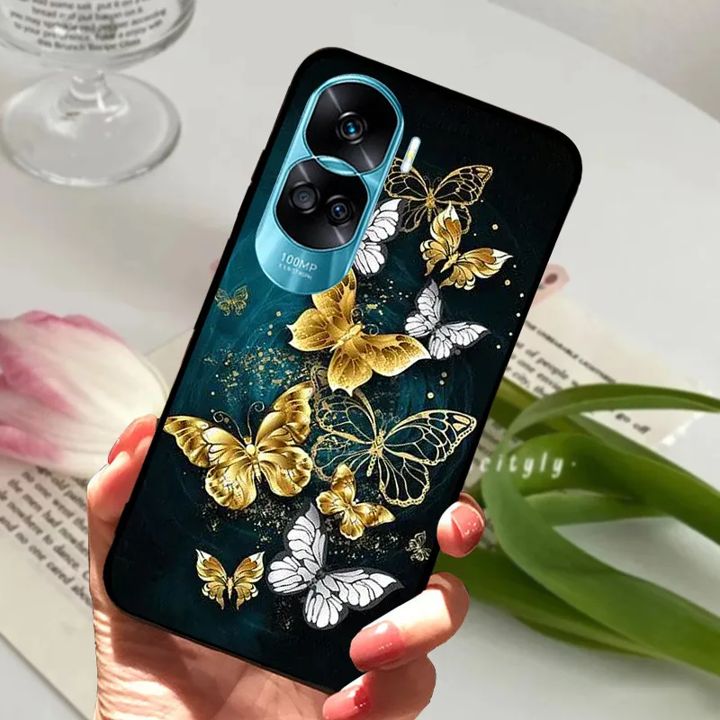 For Honor 90 Lite Honor90 Pro 5G Case Silicone Soft Painted Black Bumper Funda Coque for HONOR 90 Pro 90Lite Protective Bag