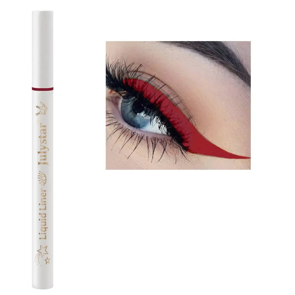 Lápiz Delineador de ojos líquido, resistente al agua, Color arcoíris, mate, colorido, maquillaje, Color blanco, maquillaje, cosméticos, rosa, lasti, R6k5