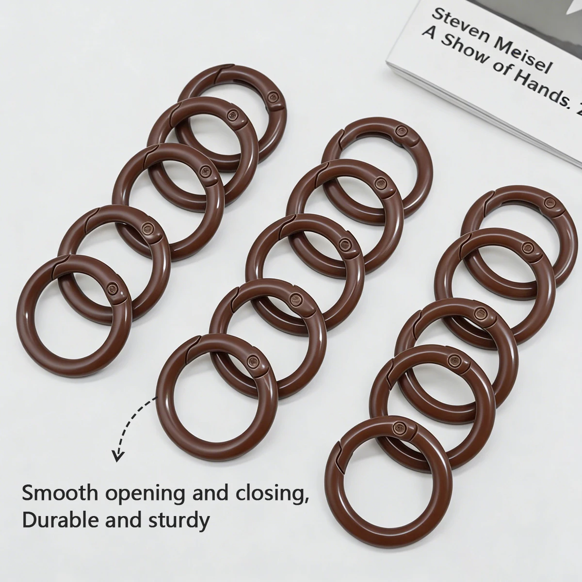 5/10/20Pcs/Lot Brown Color Zinc Alloy O Ring Spring Clasp Openable Round Carabiner Keychain Hook DIY Jewelry Buckle Connector