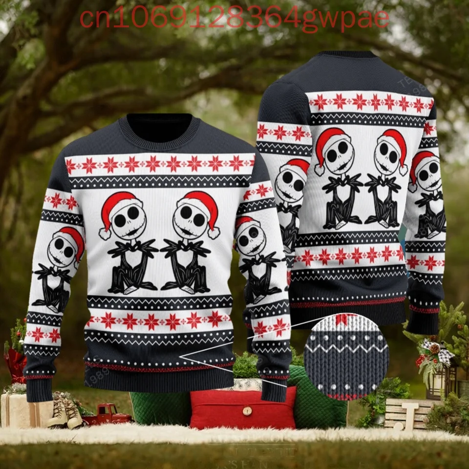 Disney Jack Skellington Christmas Sweater Men's Women's 3d Print Ugly Sweater Casual Cartoon Sweatshirt Christmas Sweater