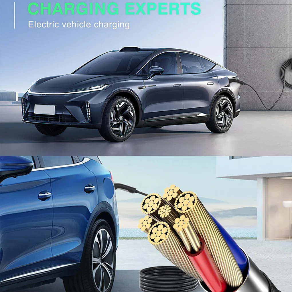 3,5 kW tragbares EV-Ladegerät, 5 m Kabel, Typ 2, IEC62196/GB/T-Anschluss, 16 A, 1 Phase, Typ 2, Wallbox-Aufladung für Elektrofahrzeuge, UK-Stecker