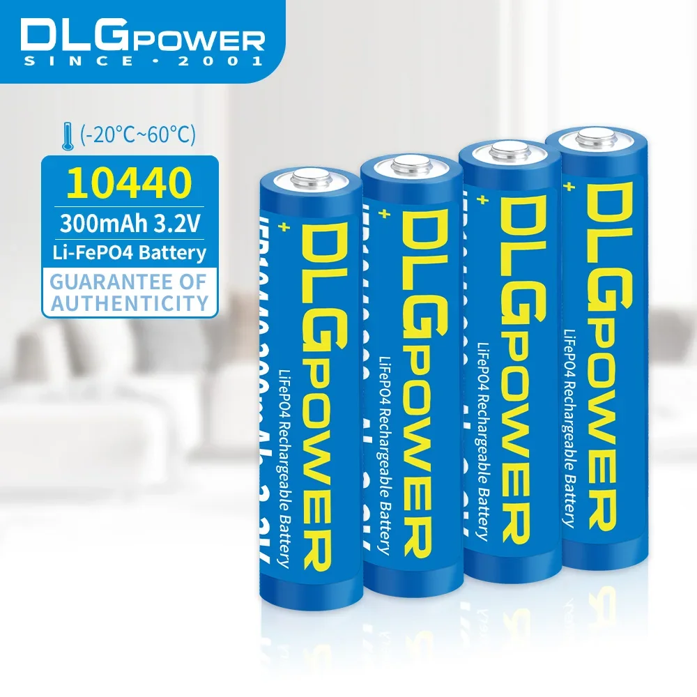 DLGPOWER AAA 10440 3.2V LiFePO4 Battery 300mAh Rechargeable Battery Flashlight Phase Mouse Keyboard Electric Toys Battery
