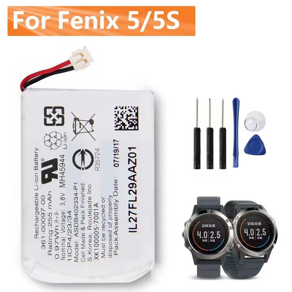 交換用バッテリー,Garmin Fenix 5s 361-00096-00 fenix 5 fenix 6 361-00097-00用,361-00098