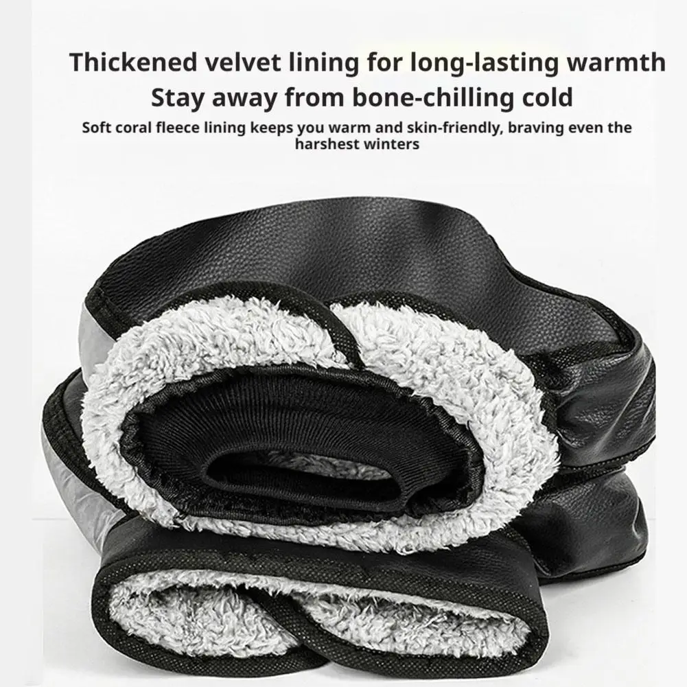 Winter-Motorrad-Lenkerhandschuhe, wasserdicht, mit dicker Fleece-Fütterung, reflektierende, warme Handschuhe für E-Bike-Fahrten. – Detail 6