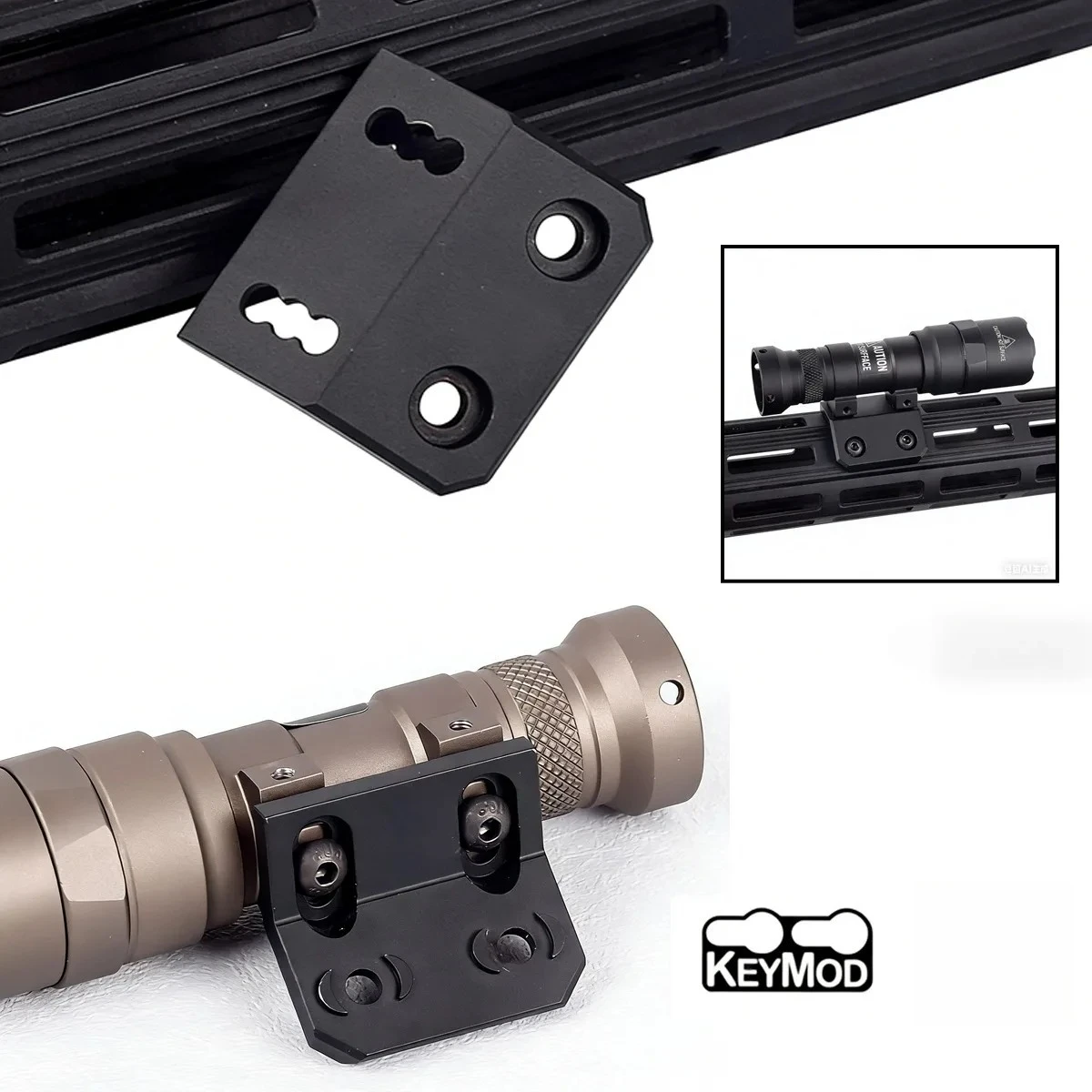 Tactical Surefir M300 M600 Flashlight LED White Light Hunting With Offset Metal Mount Base Fit SMR System Mk Keymod 20MM Rail
