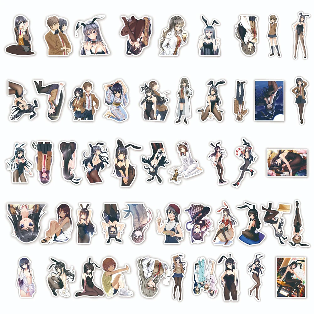 10/30/50pcs Seishun Buta Yarou Anime Stickers Girls Sakurajima Mai Sticker Waterproof Notebook Skateboard Luggage Sakuta Decal